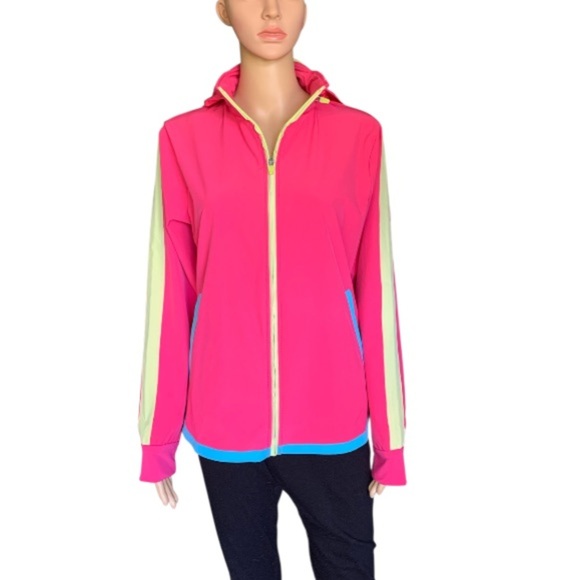 LANDSEND Women’s Woven Zip Cover Up Jacket, Water Resistant, Stowable Hood - Picture 2 of 10